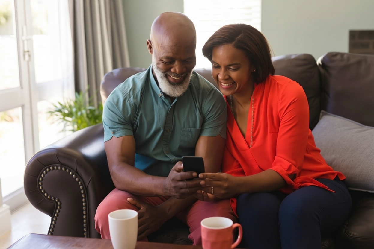 Couple on mobile getting advice